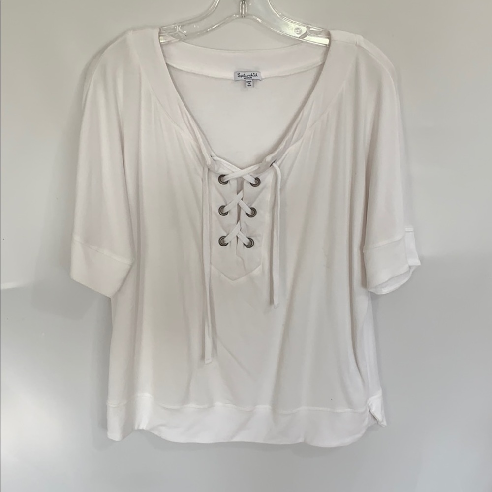 Splendid lace up top